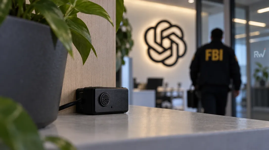OpenAI Newsroom (@OpenAINewsroom): We discovered a sophisticated recording device that was hidden inside one of our offices.