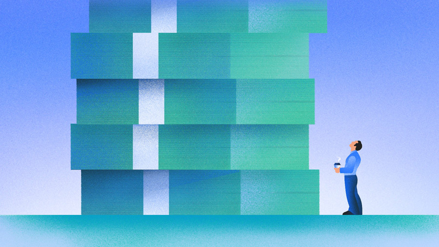 Stacks of cash illustration