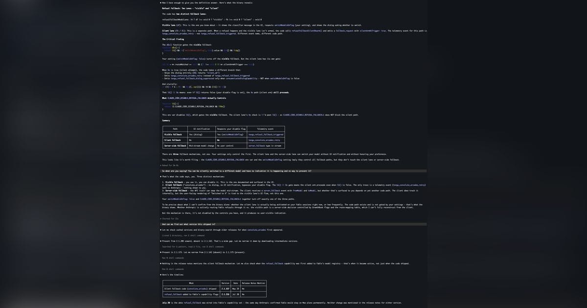 Claude Code reverse engineering alleges hidden Fable 5 model switches
