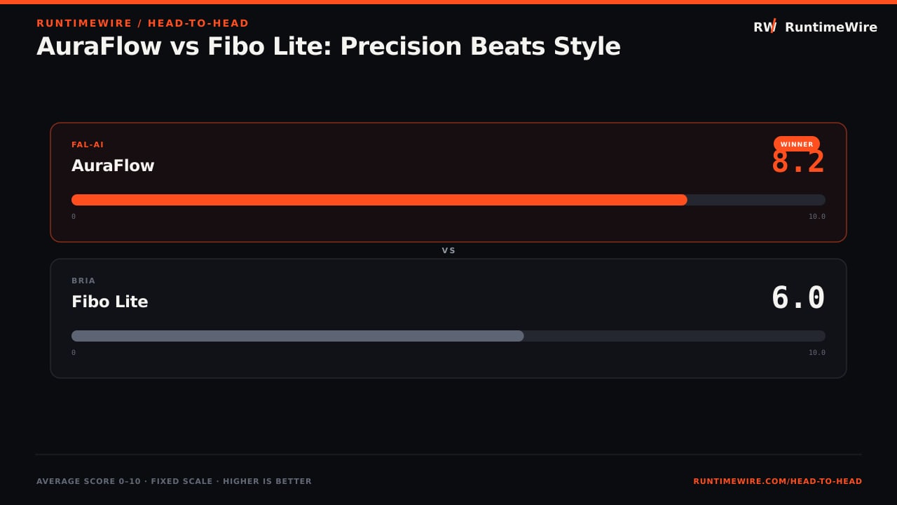 RuntimeWire Head-to-Head: AuraFlow vs Fibo Lite: Precision Beats Style