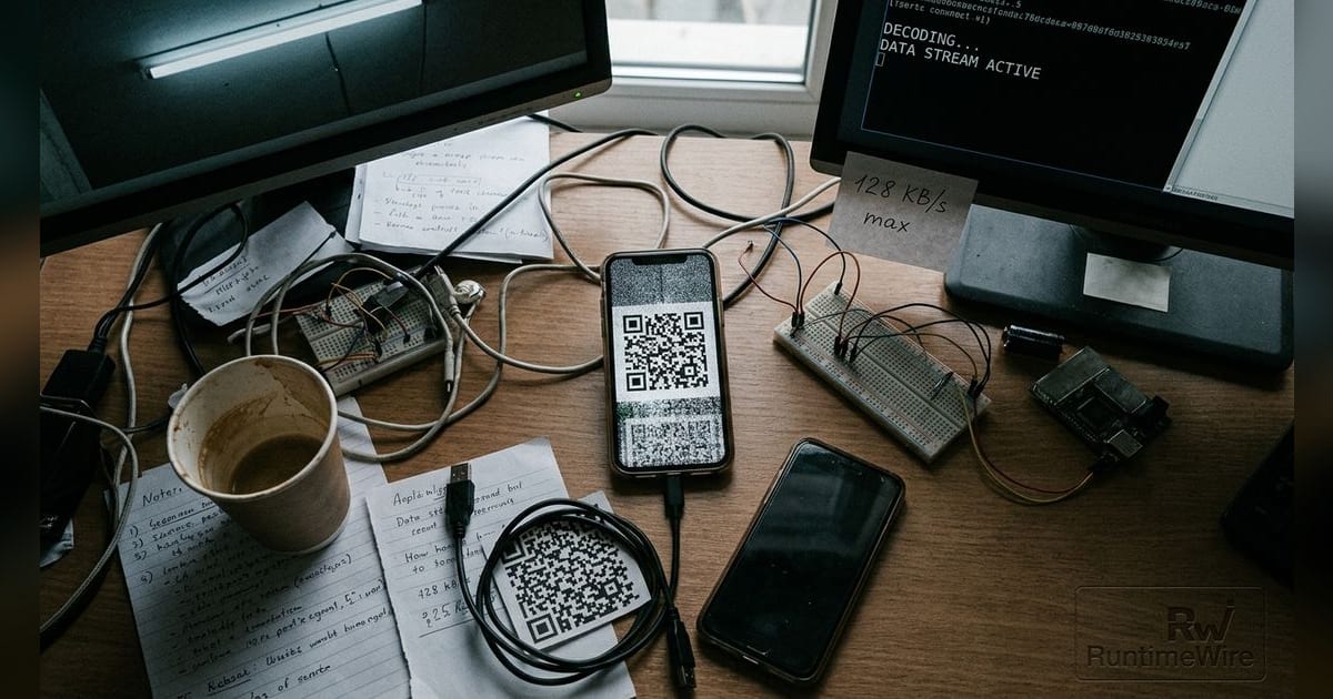 Decimen streams files through fountain-coded QR frames without pairing