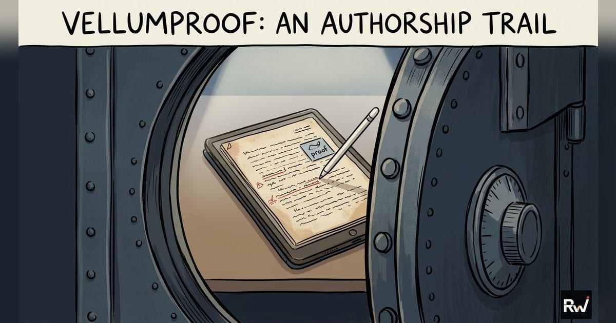 Dylan Reed launches VellumProof, a GitHub-style authorship trail for novelists
