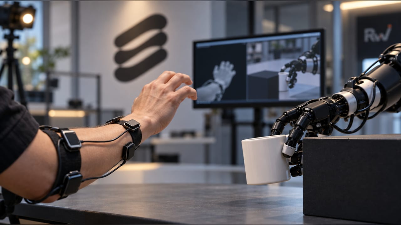 Encord pairs muscle signals with video to train robots through hand occlusion
