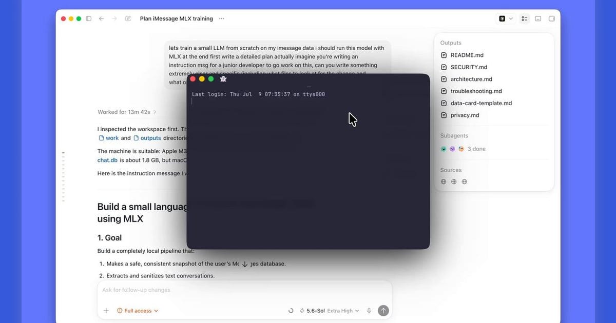 GPT-5.6 Built a Tiny iMessage Transformer From One Prompt