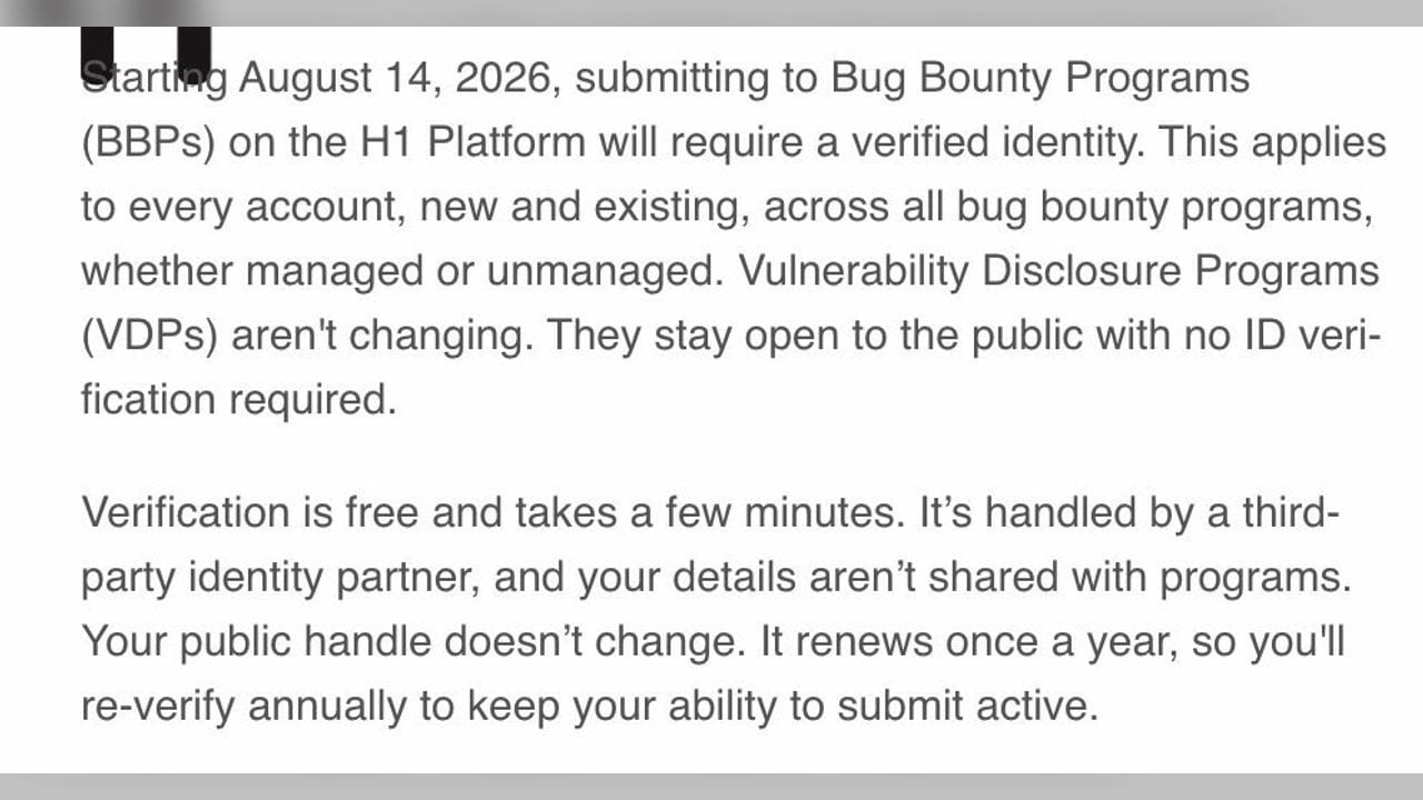 HackerOne will require government ID for every bug bounty submission