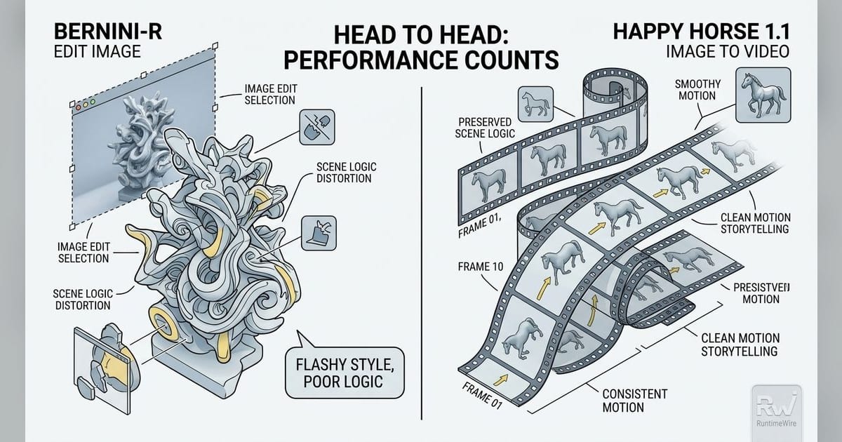 Head to head: Bernini-R Edit Image vs Happy Horse 1.1 Image to Video