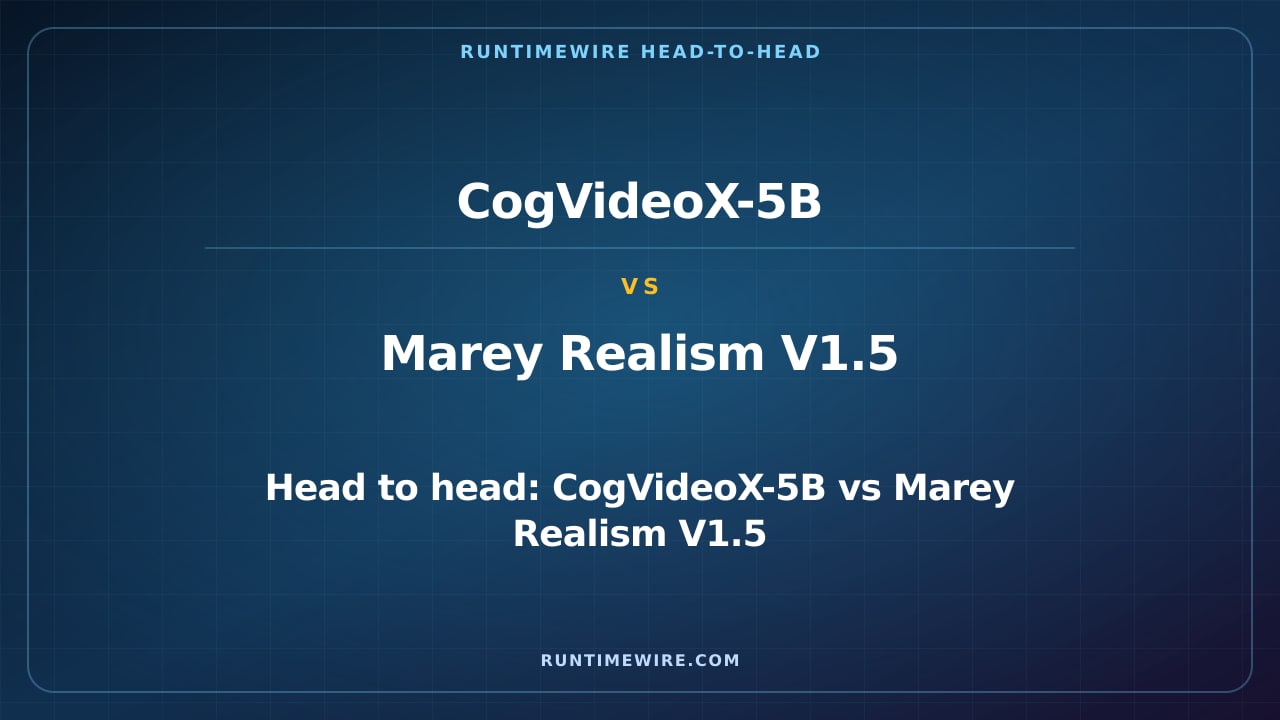 RuntimeWire Head-to-Head: Head to head: CogVideoX-5B vs Marey Realism V1.5
