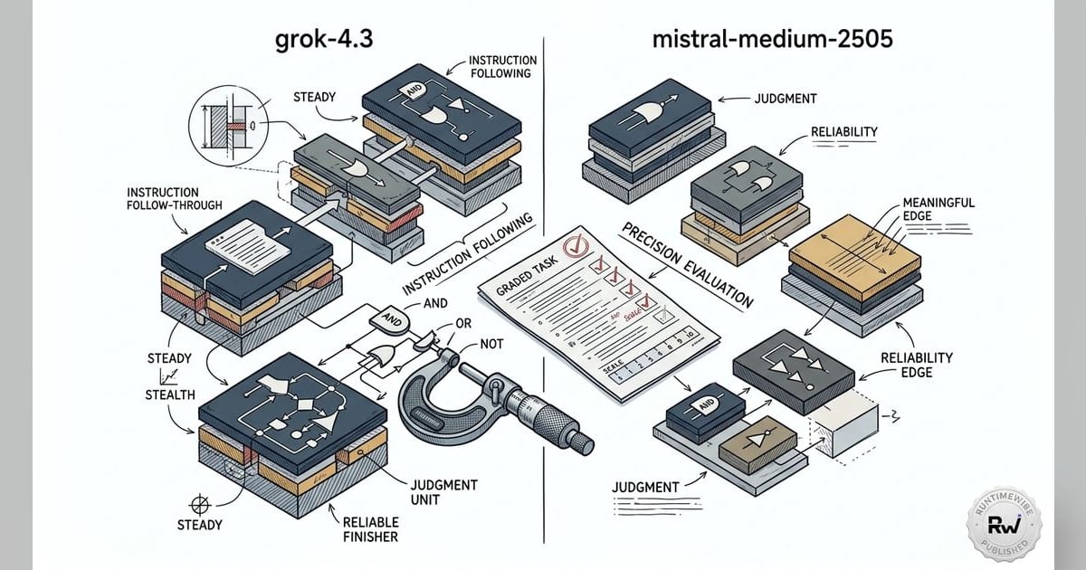 Head to head: grok-4.3 vs mistral-medium-2505