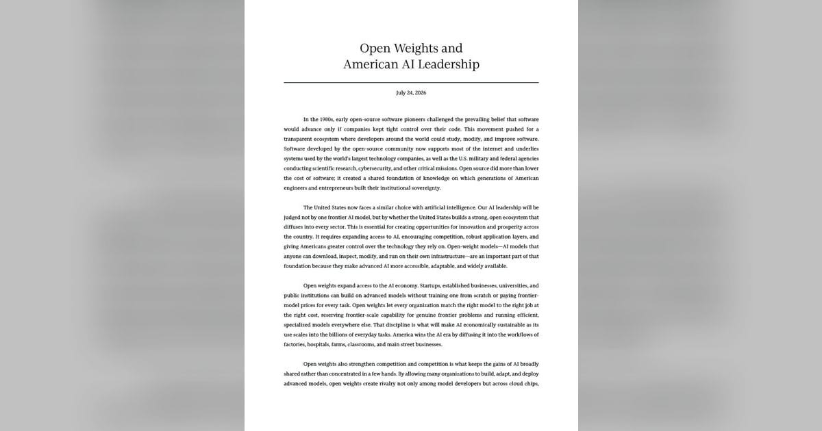 Jensen Huang uses first X post to back industry open-weight AI push