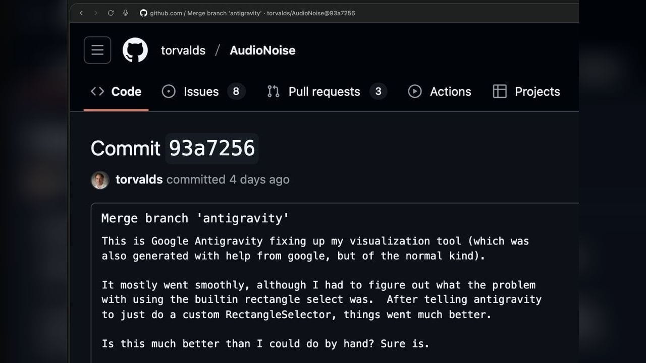 Linus Torvalds vibe-coded a Python audio visualizer in January
