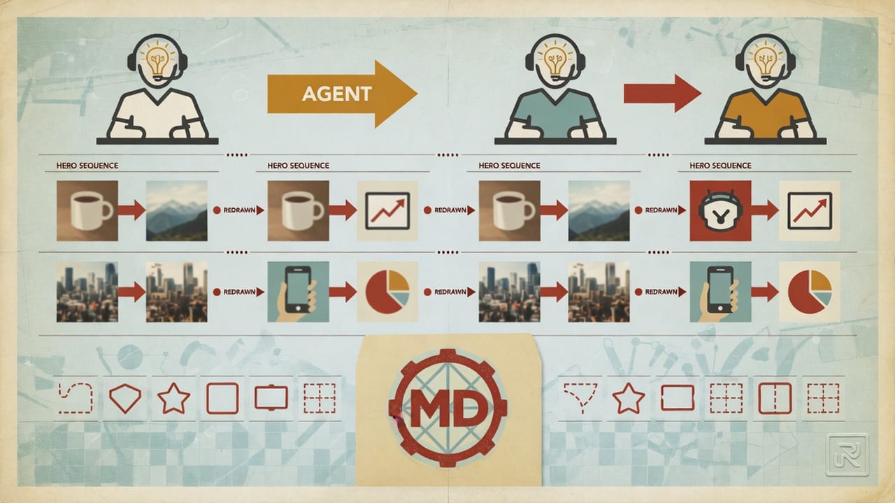 Munder Difflin says one agent redrew 119 blog heroes for $0