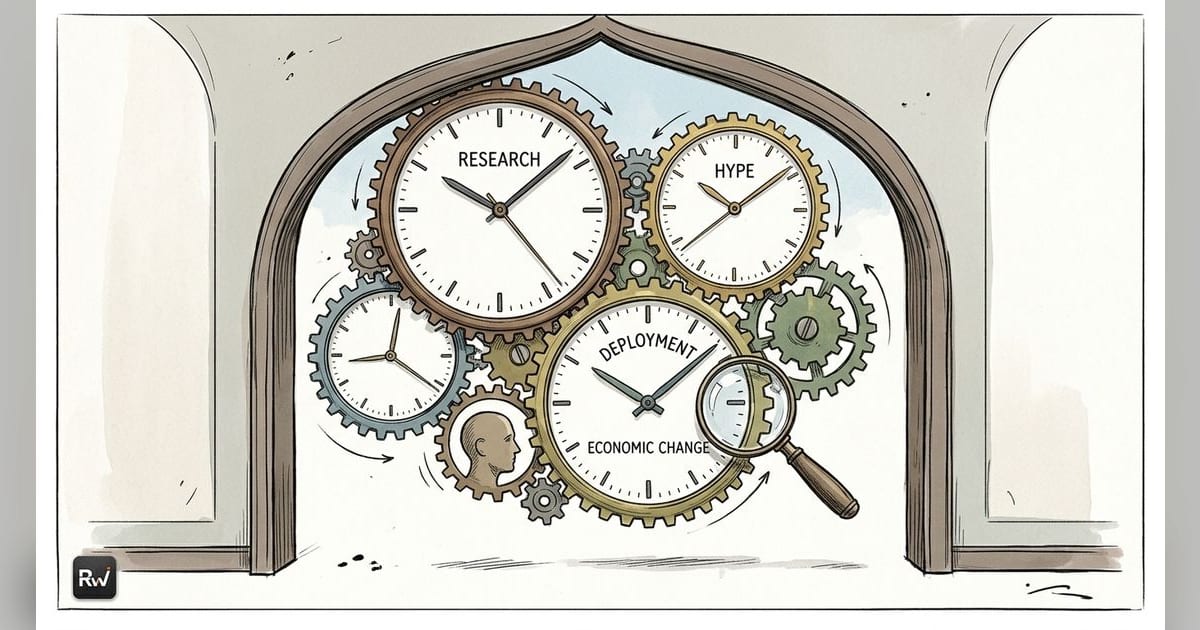 AI forecasts compress four different clocks into one, Rodney Brooks argues