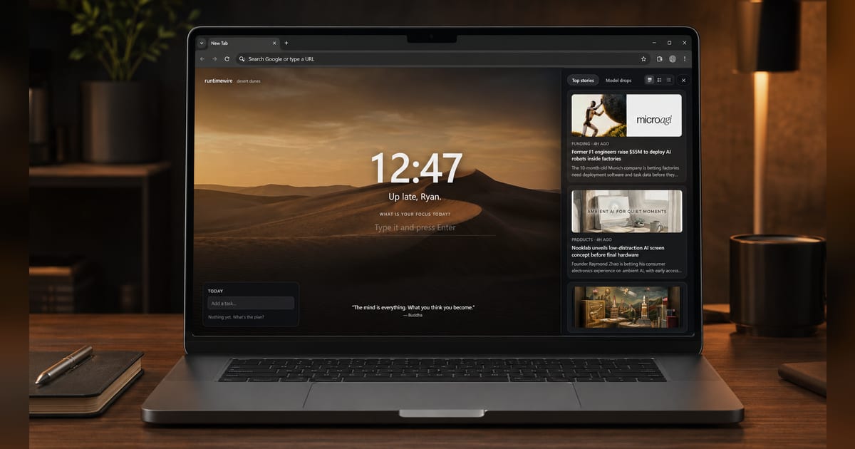 RuntimeWire launches beta Chrome New Tab extension with AI news dashboard