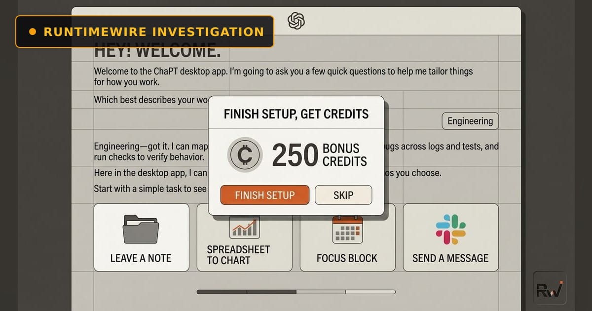 Scoop: OpenAI built a credit bonus into ChatGPT’s experimental desktop onboarding